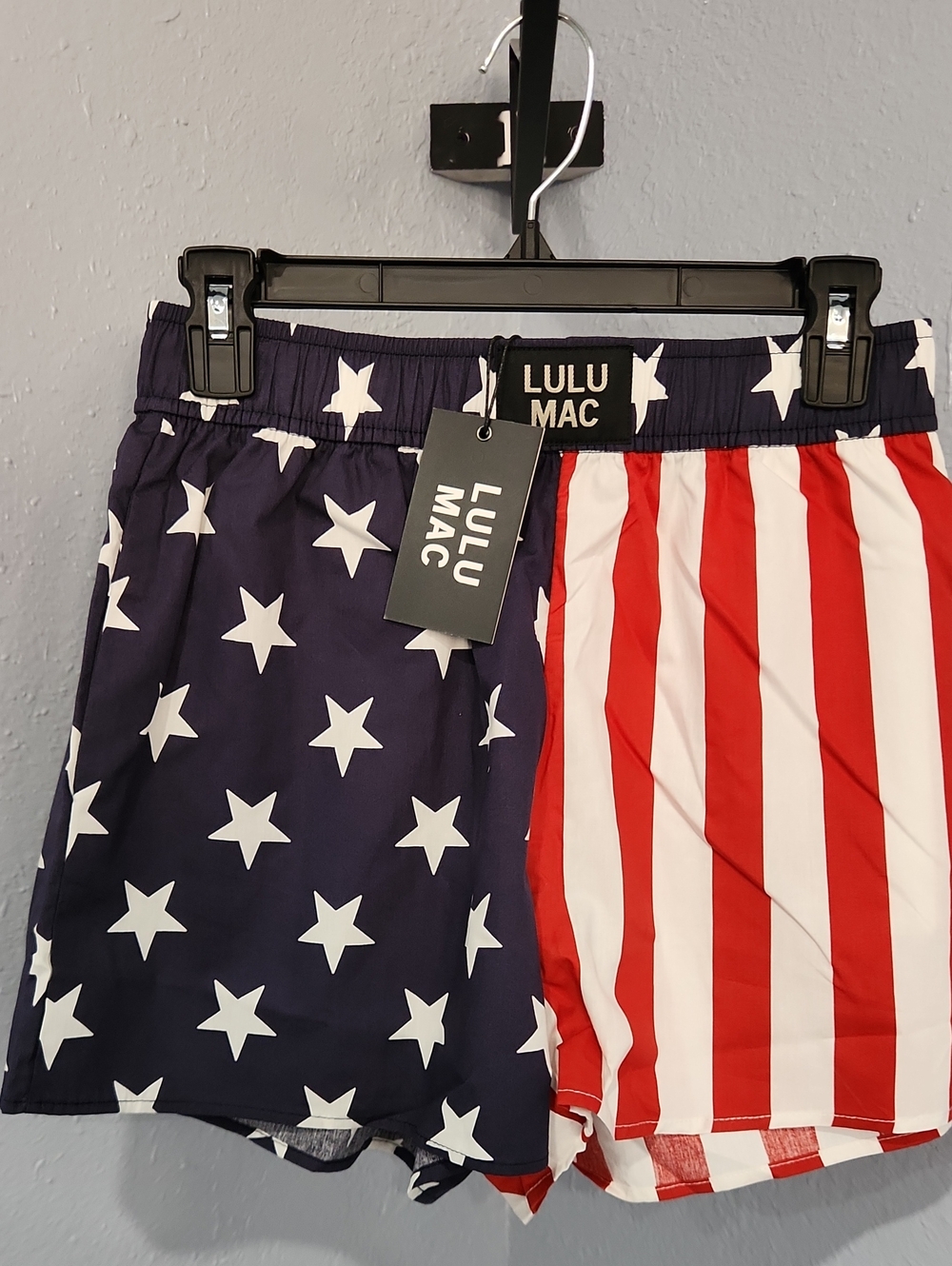 Lulu Mac Patriotic Star & Stripe Shorts - Navy, White & Red.